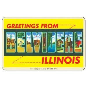  Fridgedoor   Greetings From Belvidere IL   Car Magnet Automotive