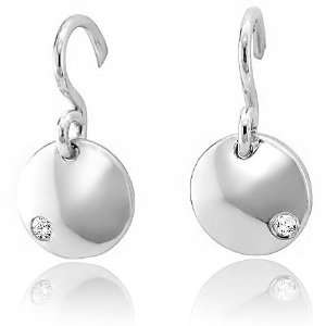   Disc Hoop Drop Diamond Earrings 0.06 carat Diamond Delight Jewelry