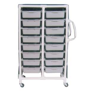 mjm pvc 360 16 t rolling medical distribution cart bin specialty cart 