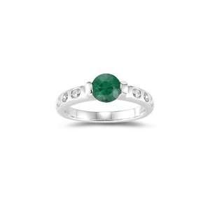  0.26 Ct Diamond & 0.69 Ct Emerald Ring in 14K White Gold 6 