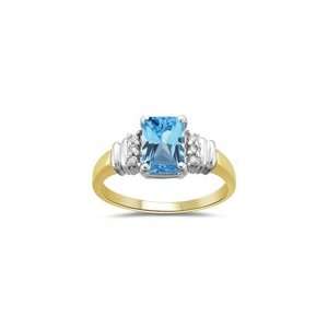  0.08 Cts Diamond & 1.46 Cts Swiss Blue Topaz Ring in 14K 