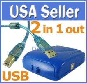 PC to 1 Printer Scanner USB 2.0 Sharing Switch +Cable  