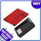 1800mAh Battery + Dock Charger for HTC Evo SHIFT 4G Red  