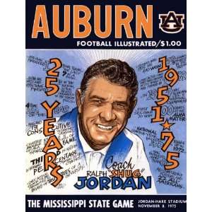  1975 Auburn vs. Mississippi State 22 x 30 Canvas Historic Football 