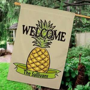    Personalized Pineapple Welcome House Flag Patio, Lawn & Garden