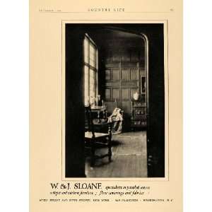 1924 Ad W J Sloane Paneled Rooms Furniture Floor Fabric 