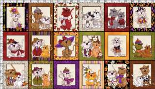 Loralie Designs SPICE CATS PANEL 21840J Fabric Quilting Treasures 
