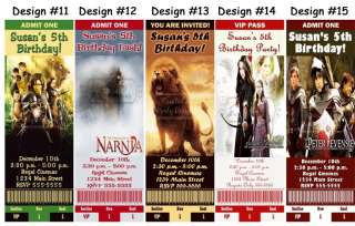 Narnia The Lion Witch Wardrobe Birthday Party Ticket Invitations 