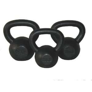  15 lbs, 20 lbs, and 25 lbs Solid Cast Iron Kettlebell 