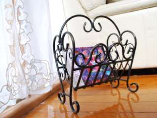 Wrought Iron Magazine Rack French Style Antique Brown D  
