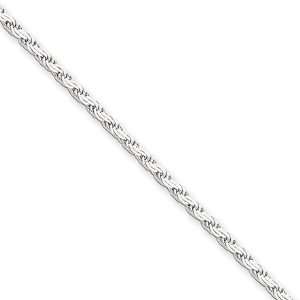  2.25mm, Sterling Silver, Flat Rope Chain, 24 inch Jewelry