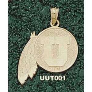  14Kt Gold University Of Utah Drum And Feather Sports 