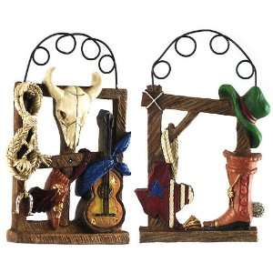  Set of 2 Country Western Boot & Lasso Christmas Ornaments 