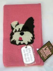 NWT JUICY COUTURE GIRLS PINK DOGGY TAG WOOL SCARF  