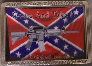 CSA Pewter Belt Buckle 2nd Amendment Come and Take It N  