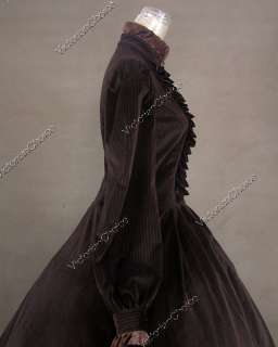 Civil War Victorian Panne Velvet Ball Gown Dress Prom Punk 182 M 