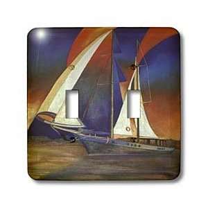   boats, impressionism, orange, realism, sailboat, sails   Light Switch
