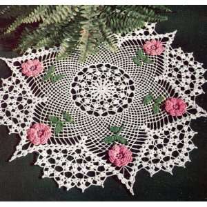 Vintage Crochet PATTERN to make   Irish Rose Flower Doily Motif. NOT a 
