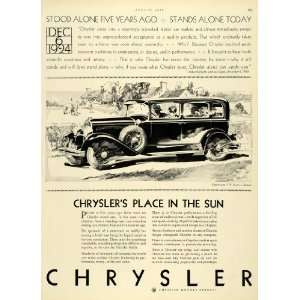  1929 Ad Chrysler Sedan Motors Vehicle Fred Cole Transportation 