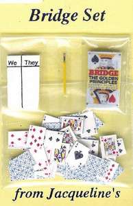 DOLLHOUSE MINIATURE DECK OF PLAYING CARDS GAME BRIDGE  