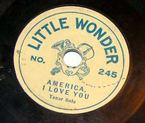Inch 78RPM LITTLE WONDER RECORD America I Love You  