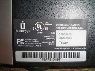 Iomega 4 Bay External Hard Drive Cage 1TB DAS 1000  