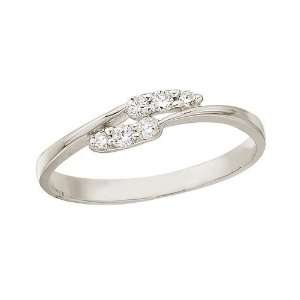  14K White Gold and Diamond Promise Ring (Size 9) Jewelry