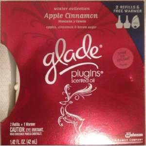  Glade Plugins Scented Oil 2 Refills & Free Warmer, Apple 