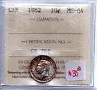 1952 canada 10cents iccs graded ms 64 986 buy it