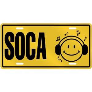 NEW  SMILE    I LISTEN SOCA  LICENSE PLATE SIGN MUSIC  