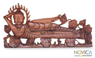 BUDDHA in NIRVANA~ Bali Wood ART Wall Panel Sculpture  