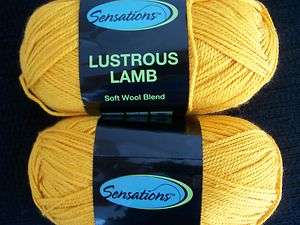 Sensations Lustrous Lamb wool blend yarn, gold,lot of 2  