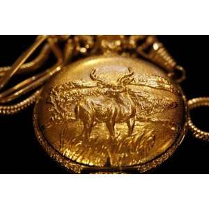  Woodland Monarch Goldtone Pocket Watch 