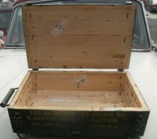 VINTAGE RUSSIAN MILITARY WOOD AMMO BOX AMMUNITION CRATE  