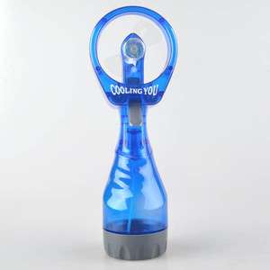 Blue Water Mist Spray Bottle Fan Cooling Beach Camp  