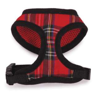 East Side Collection Holiday Tartan Dog Harness   Red Plaid  