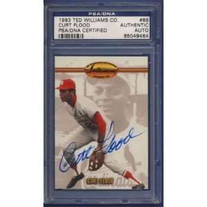  1993 Ted Williams Co. CURT FLOOD Signed Card PSA/DNA 