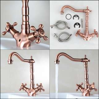 Double Handles Kitchen Faucet Red Copper Antique Hot Sell New  
