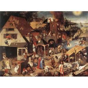   24x36 Inch, painting name Proverbs, By Bruegel Pieter il Giovane