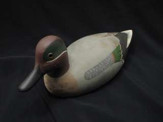   1979 HORNICK BROS WOODEN GREEN WINGED TEAL DUCK DECOY SIGNED VA  