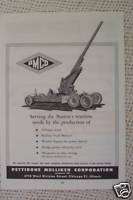PETTIBONE MULLIKEN U.S.ARMY ARTILLERY RAILWAY 1945 ADS  