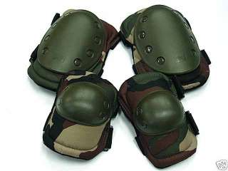 Tactical Elbow and Knee Pad Set   Woodland Camo  
