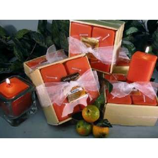  Tangerine Scented Square Votive 4 piece Gift Set