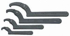 JH WILLIAMS 4 PIECE ADJUSTABLE HOOK SPANNER WRENCH SET  