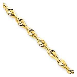   75mm Diamond Cut Extra Lite Rope Chain Bracelet   9 Inch   JewelryWeb