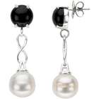 Body Candy Aquarella Freshwater Pearl Genuine Onyx Earrings