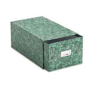 Board Card File with Pull Drawer Holds 1500 5 x 8 Cards, Green Marble 
