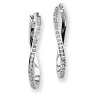 Jewelry Adviser earrings 14k White Gold Diamond Fascination Oval Twist 