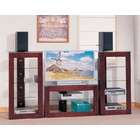 Coaster Dark Brown TV Stand Entertainment Center with Glass Shelves