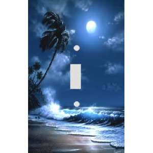  Moonlit Tropical Beach Decorative Switchplate Cover